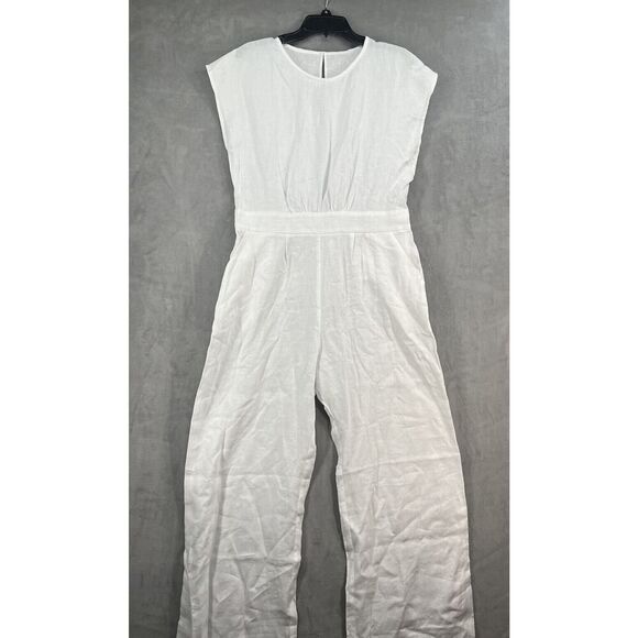 Rumer The Label Estelle Jumpsuit Size X-Large 100% Linen White - Picture 3 of 14